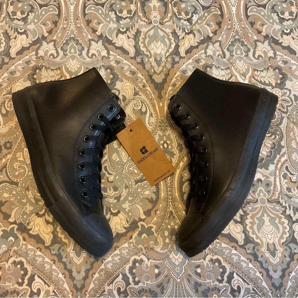 NWT Shoes For Crews Pembroke Black Leather Mens Sz 9 Wmns 10.5